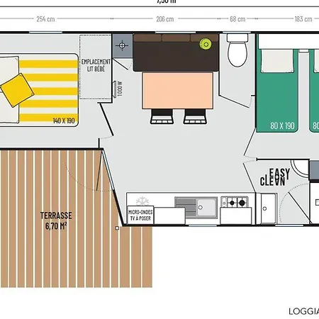 Mobil-home Accueillant - 4 Pers. Accepte - Api-1-52-2842 Campingplatz Saint-Hilaire-de-Riez
